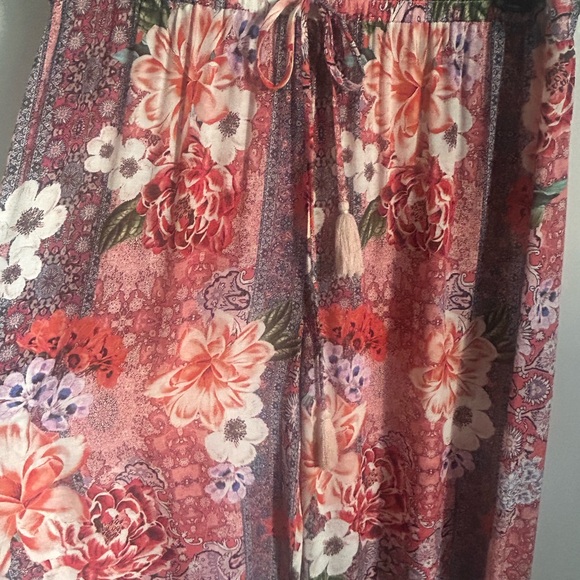 Johnny Was Layla Multicolor Floral Wide Leg Palazzo Easy Style Pants - Picture 4 of 11